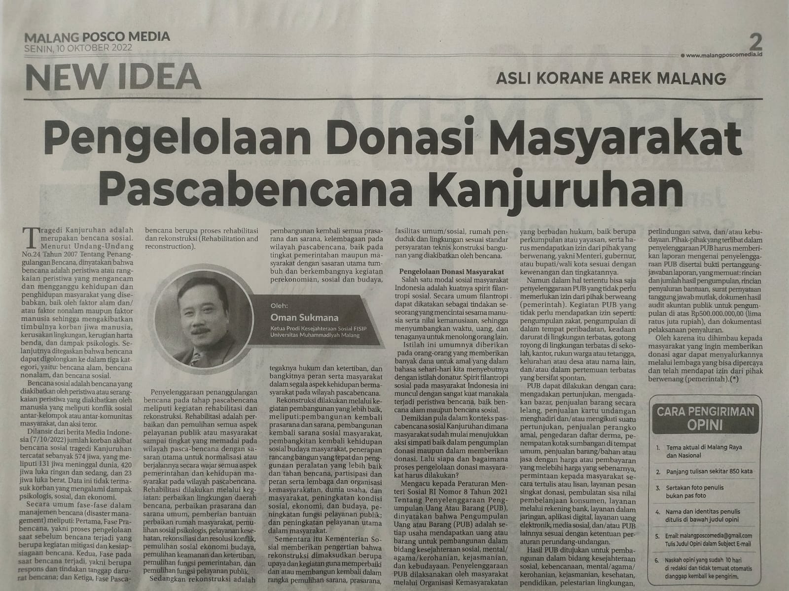 Pengelolaan Donasi Masyarakat Pascabencana Kanjuruhan - Malang Posco ...